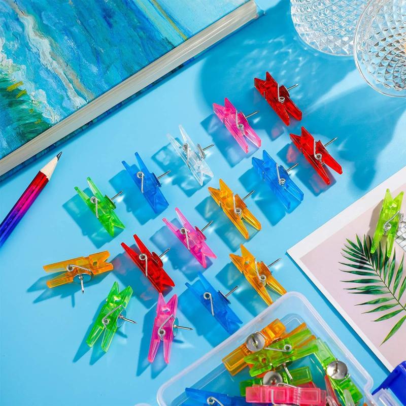30 PCS Push Pin Clips for Bulletin Boards Photos Notes & Crafts