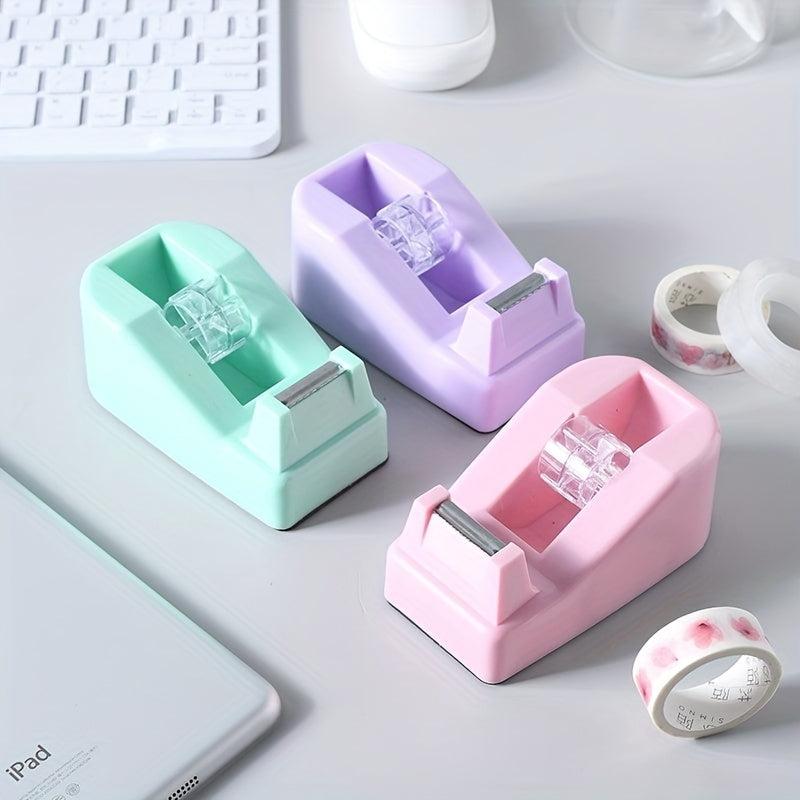 Cute Macaron Tape Dispenser - Heavy Duty Office Desk Accessory