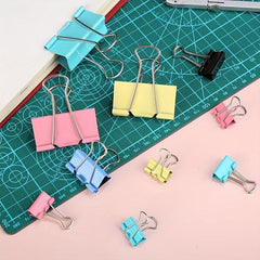 18pcs Mixed Binder Clips 19mm 25mm 32mm Metal Fold Back Clips Office Supplies