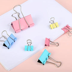 18pcs Mixed Binder Clips 19mm 25mm 32mm Metal Fold Back Clips Office Supplies