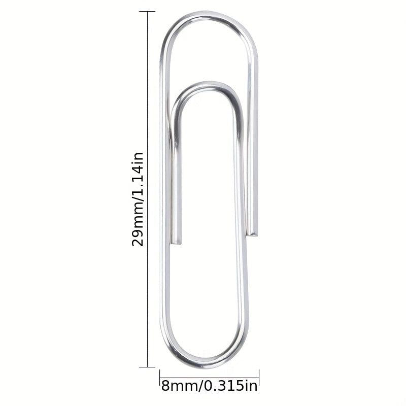 100 Metal Paper Clips 29mm Standard Large Paper Clips