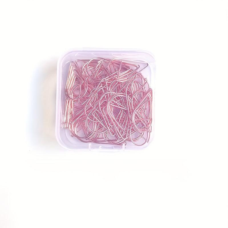 50pcs Water Drop Paper Clip Box Curved Needle Clip Mini Clip