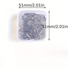 50pcs Water Drop Paper Clip Box Curved Needle Clip Mini Clip