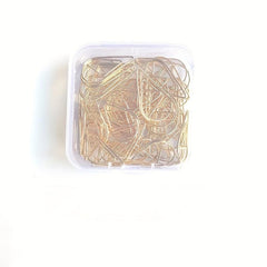 50pcs Water Drop Paper Clip Box Curved Needle Clip Mini Clip