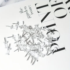 100pcs Clear Push Pins Bulletin Board Thumb Tacks Home Office Craft Projects
