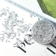 100pcs Clear Push Pins Bulletin Board Thumb Tacks Home Office Craft Projects