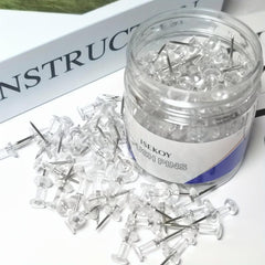 100pcs Clear Push Pins Bulletin Board Thumb Tacks Home Office Craft Projects