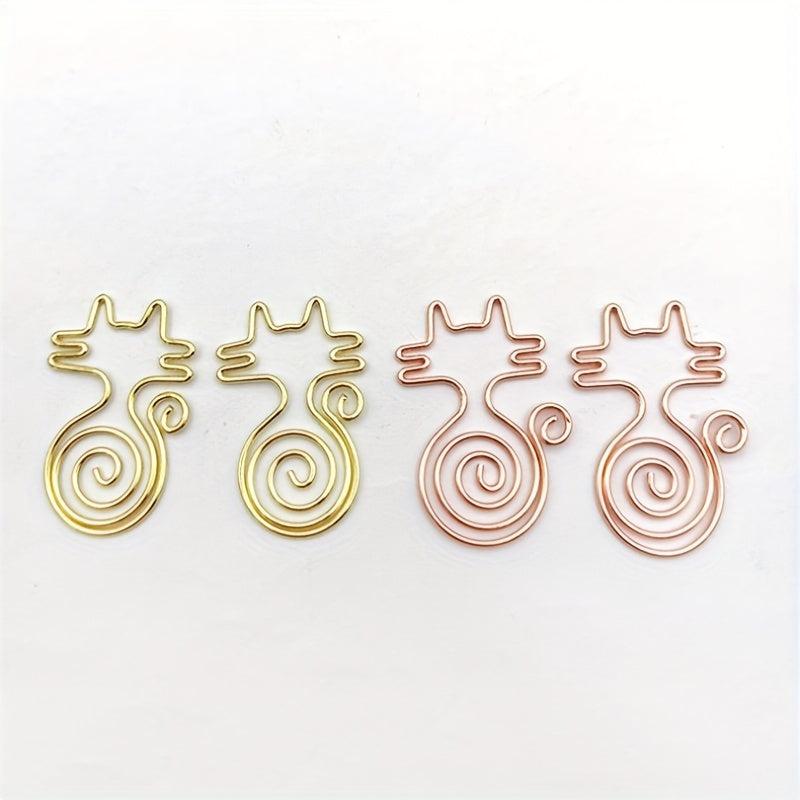 10pcs Mix Cat Shaped Metal Paper Clips for Notebooks Sticky Notes Chip Bags