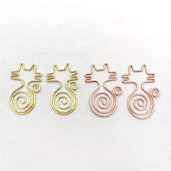 10pcs Mix Cat Shaped Metal Paper Clips for Notebooks Sticky Notes Chip Bags