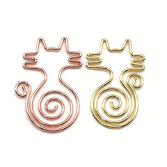 10pcs Mix Cat Shaped Metal Paper Clips for Notebooks Sticky Notes Chip Bags