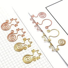 10pcs Mix Cat Shaped Metal Paper Clips for Notebooks Sticky Notes Chip Bags