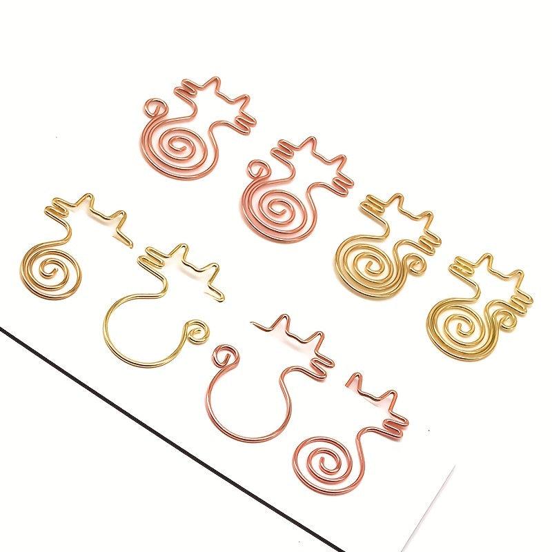 10pcs Mix Cat Shaped Metal Paper Clips for Notebooks Sticky Notes Chip Bags
