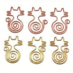 10pcs Mix Cat Shaped Metal Paper Clips for Notebooks Sticky Notes Chip Bags