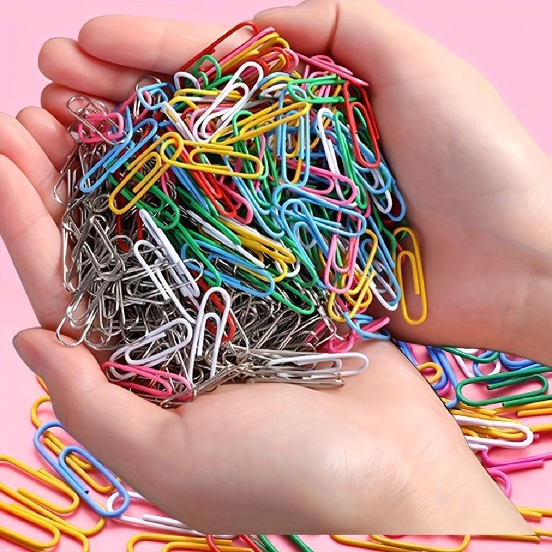 100pcs Rainbow Paper Clips Metal Clamps Memo Clips Stationery Office Supplies