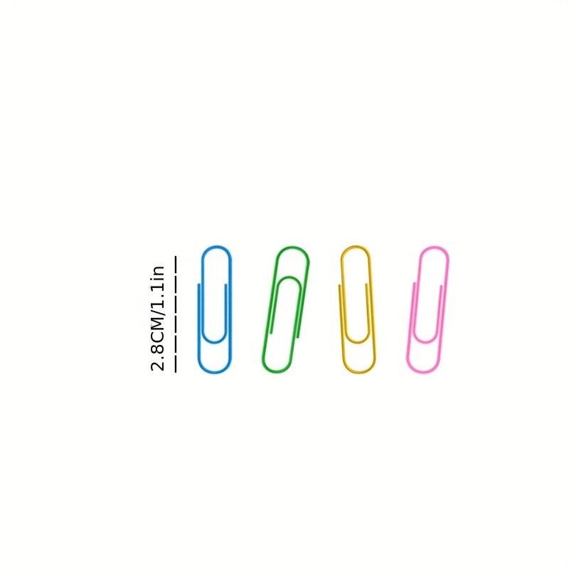 100pcs Rainbow Paper Clips Metal Clamps Memo Clips Stationery Office Supplies