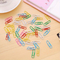 100pcs Rainbow Paper Clips Metal Clamps Memo Clips Stationery Office Supplies