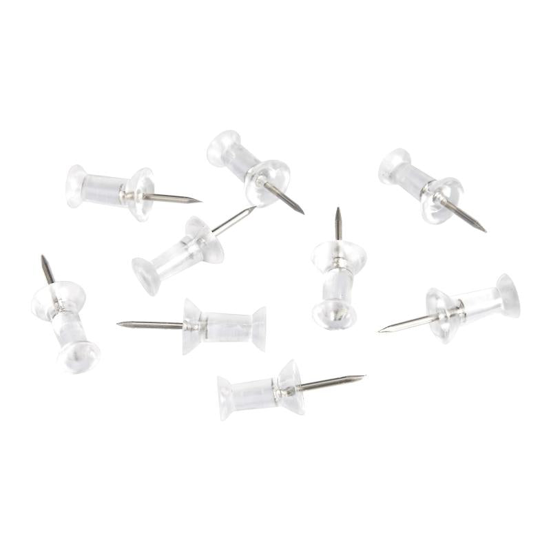 50-100 Push Pins for Bulletin Board Thumb Tacks w/ Clear Plastic & Steel Tips