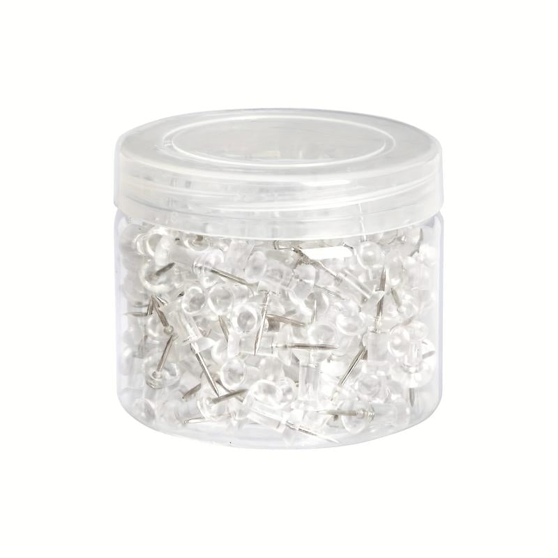 50-100 Push Pins for Bulletin Board Thumb Tacks w/ Clear Plastic & Steel Tips