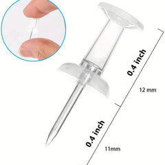 50-100 Push Pins for Bulletin Board Thumb Tacks w/ Clear Plastic & Steel Tips