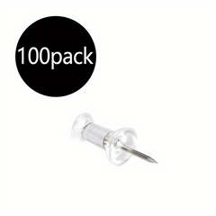 50-100 Push Pins for Bulletin Board Thumb Tacks w/ Clear Plastic & Steel Tips