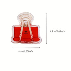 5pc Cartoon Binder Clips for Home Office Teacher Kitchen