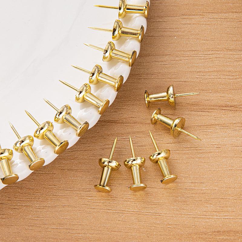 50pcs Electroplated Golden Push Pin Photo Wall Nail
