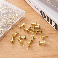50pcs Electroplated Golden Push Pin Photo Wall Nail