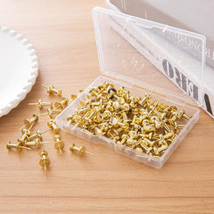 50pcs Electroplated Golden Push Pin Photo Wall Nail