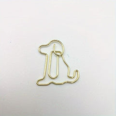 10pcs Golden Dog Shaped Metal Paper Clips