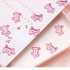 30pcs Pig Shaped Metal Paper Clips Pig Index Tabs Office School Stationery