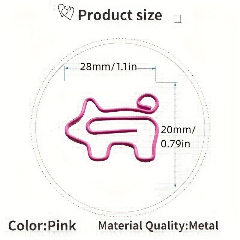 30pcs Pig Shaped Metal Paper Clips Pig Index Tabs Office School Stationery