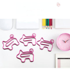 30pcs Pig Shaped Metal Paper Clips Pig Index Tabs Office School Stationery
