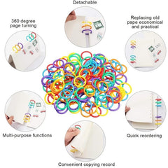 50pcs 0.5/0.3cm Plastic Loose Leaf Binder Rings for Organization