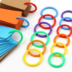 50pcs 0.5/0.3cm Plastic Loose Leaf Binder Rings for Organization