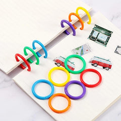 50pcs 0.5/0.3cm Plastic Loose Leaf Binder Rings for Organization
