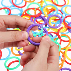 50pcs 0.5/0.3cm Plastic Loose Leaf Binder Rings for Organization
