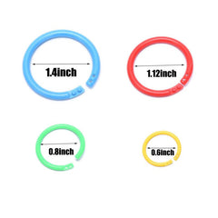 50pcs 0.5/0.3cm Plastic Loose Leaf Binder Rings for Organization