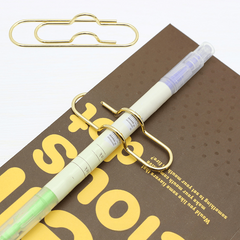 Metal Clip Bookmark Compact Pen Holder for Notebook and Office