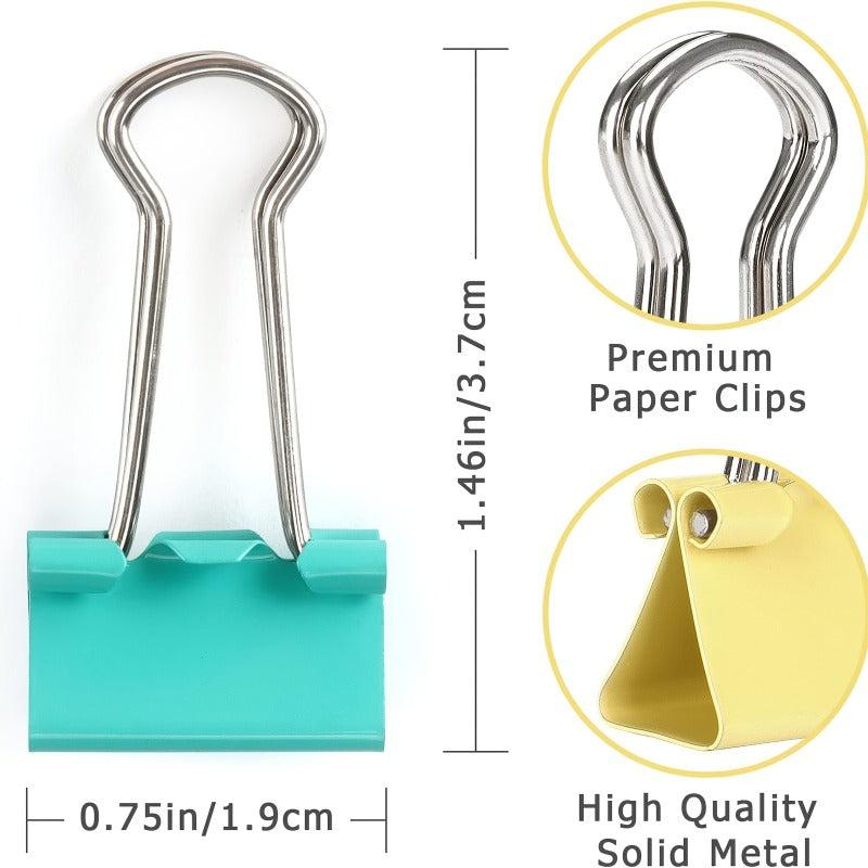 40pcs Colorful Binder Clips for Office School Use