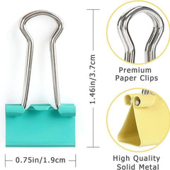 40pcs Colorful Binder Clips for Office School Use