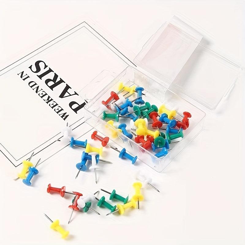 50pcs I-shaped Thumbtacks for Corkboard & Photo Wall Decoration