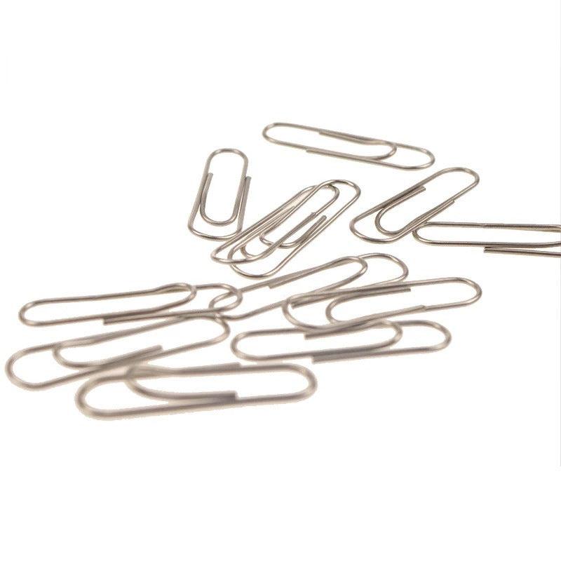80pcs Boxed 33mm Spiral Nickel Paper Clip Curved Clip Storage Stationery Clip