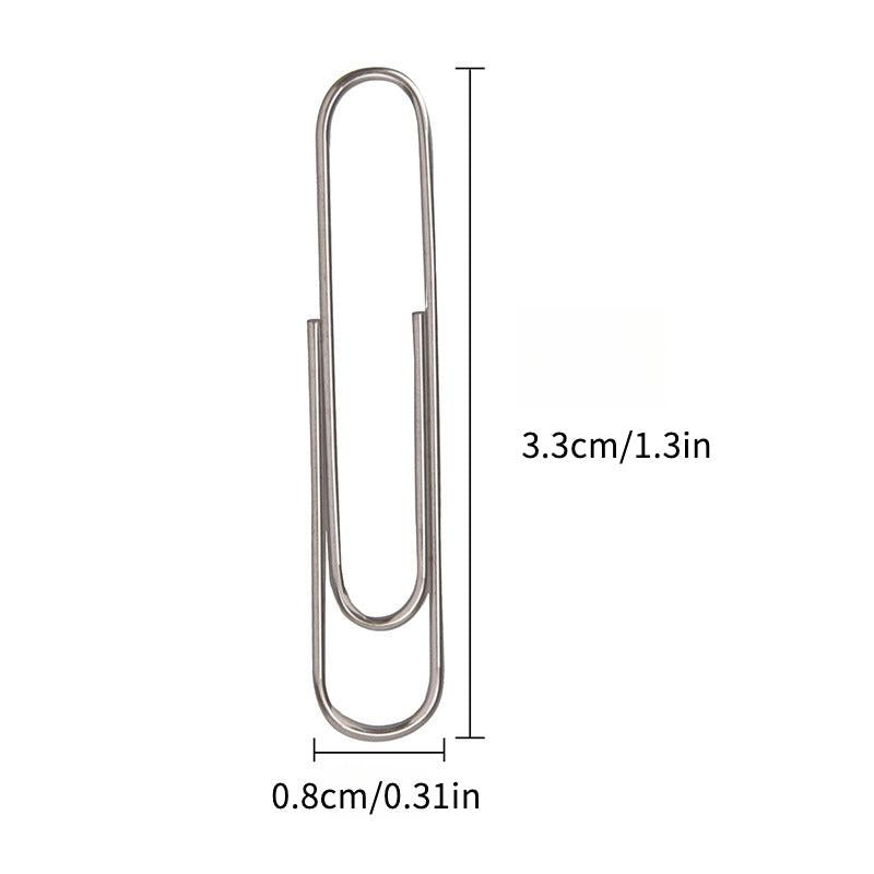 80pcs Boxed 33mm Spiral Nickel Paper Clip Curved Clip Storage Stationery Clip