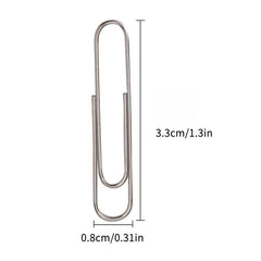 80pcs Boxed 33mm Spiral Nickel Paper Clip Curved Clip Storage Stationery Clip