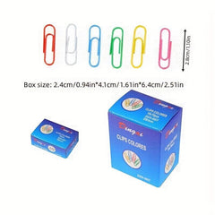 70pcs Colorful Paper Clips in Storage Box