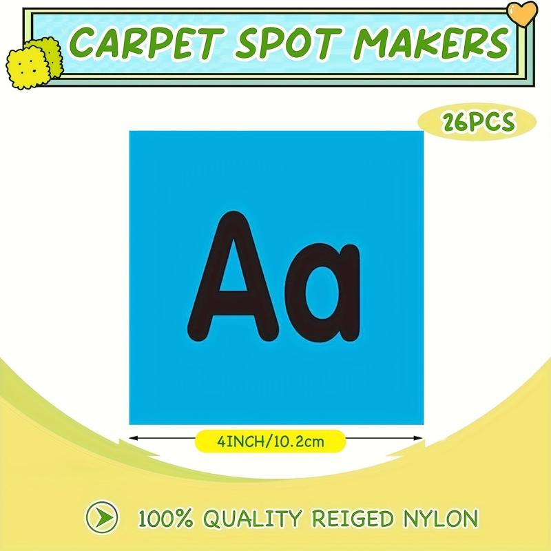 26pcs Carpet Markers Alphabet Adhesive Dots for Classroom Teachers & School