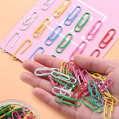 100pcs Colorful Iridescent Paper Clips for Desk Organizing