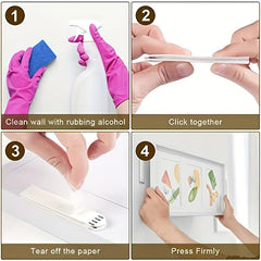 Adhesive Picture Hanging Strips Heavy Duty Extra Strong 24 Pairs 48 Strips