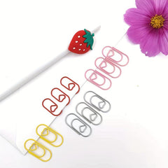 Colorful Heart Paperclip Mini Metal Paper Clips for Office School Home Desk Orga