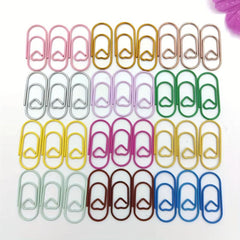 Colorful Heart Paperclip Mini Metal Paper Clips for Office School Home Desk Orga